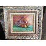 Малка картина  масло на платно Испания, четворна рамка - 3629